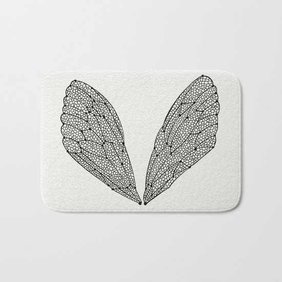 Black Cicada Wings Bath Mat