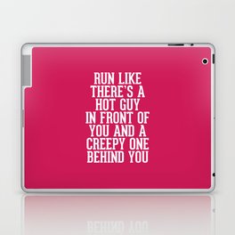 Hot Guy In Front Funny Running Quote Laptop Skin