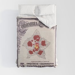 1947 COLOMBIA Odontoglossum Orchid Stamp Duvet Cover