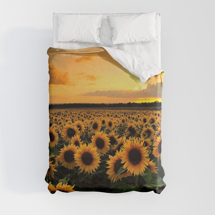 Sunflower field Duvet Cover