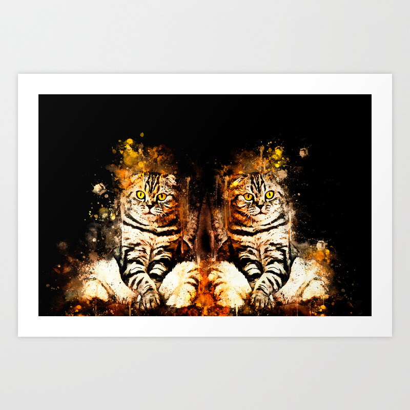 Cat Sitting Like Human Ws Std Art Print By Gxp Design Society6