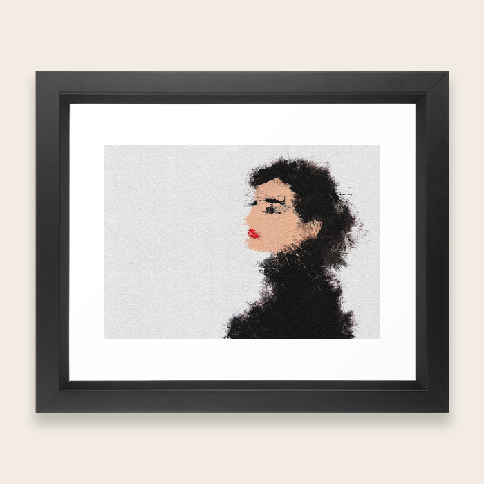 Audrey Hepburn Abstract Painting Framed Art Print By Aysetoyran