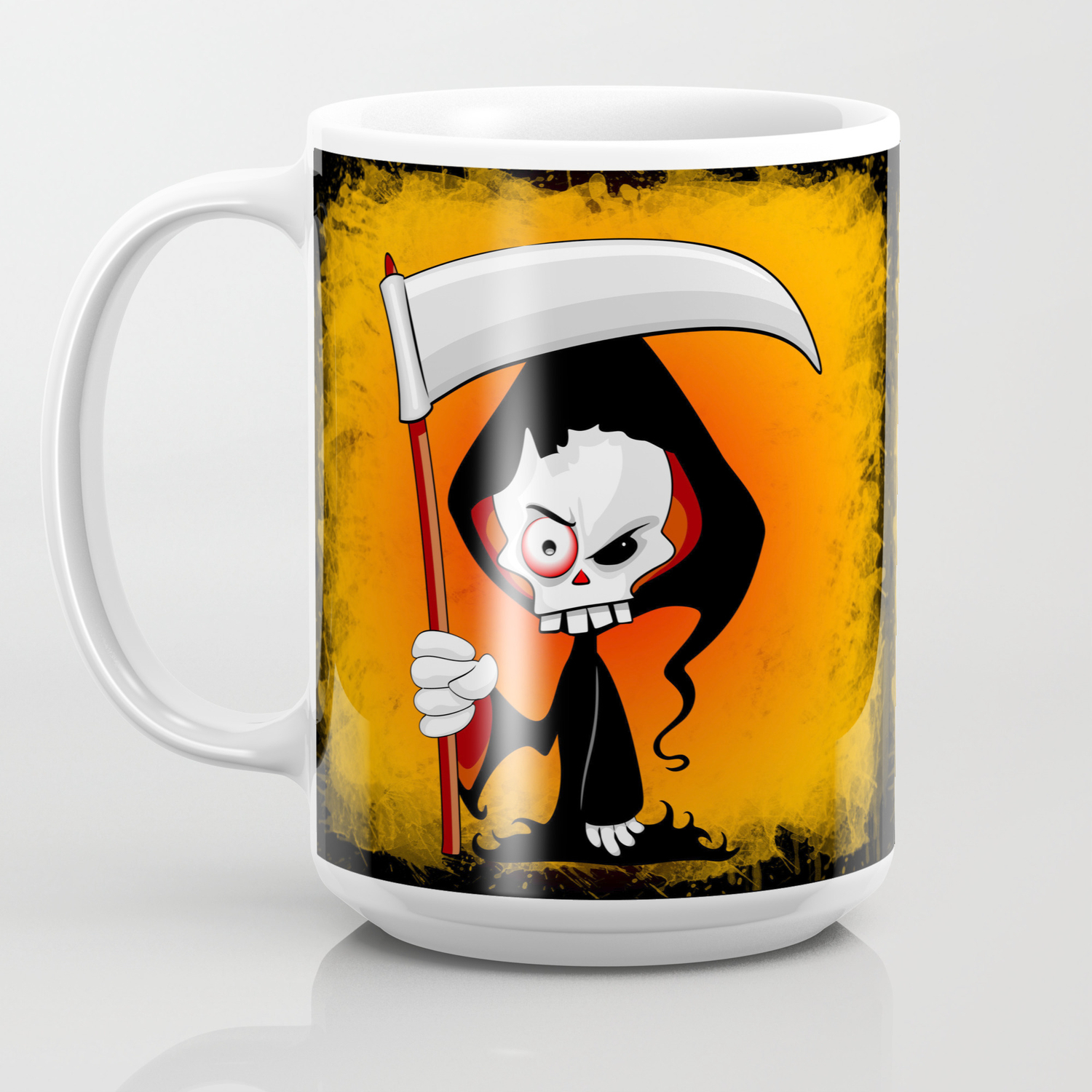 Grim Reaper Creepy Cartoon Character Coffee Mug by BluedarkArt | Society6