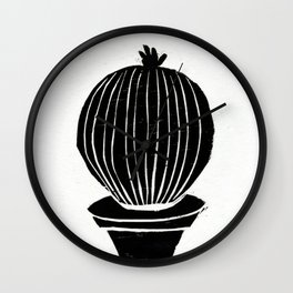 Round Little Cactus Wall Clock