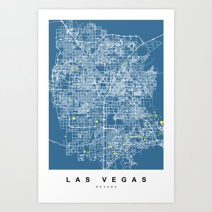 Las Vegas Map Black and White Throw Pillow by Modern Map Art