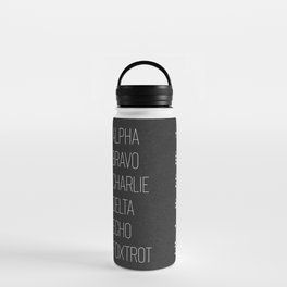Alpha Bravo Phonetic and Morse Water Bottle
