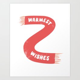 Warmest Wishes Winter Scarf Art Print