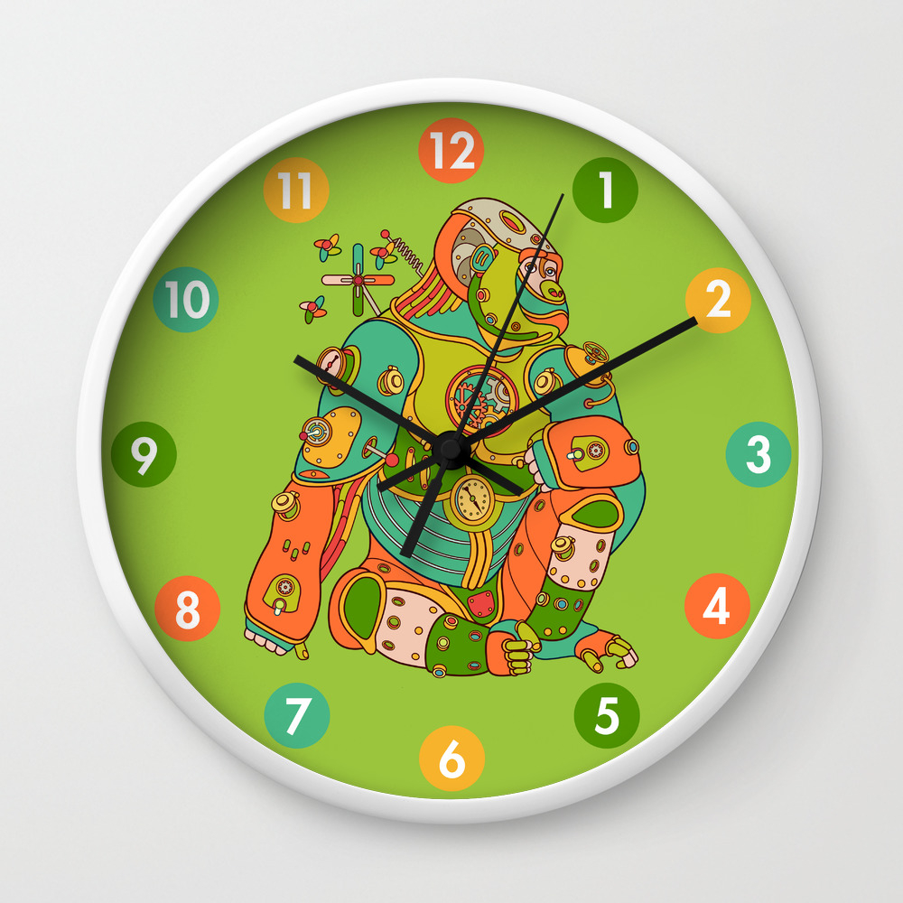 Gorilla Cool Wall Art For Kids And Adults Alike Wall Clock By Juliandamy Society6