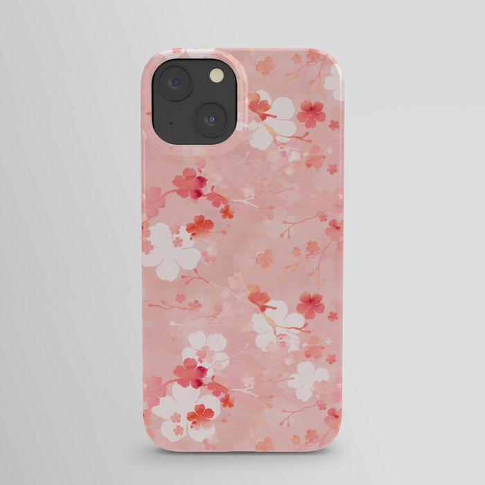 Peach pink Chinese cherry blossom iPhone Case