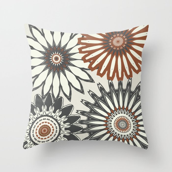 Gray and shop rust pillows