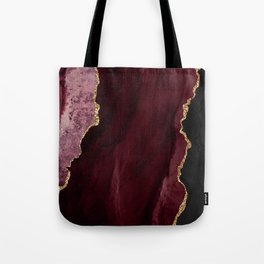 Agate, Burgundy Pink Faux Gold Tote Bag