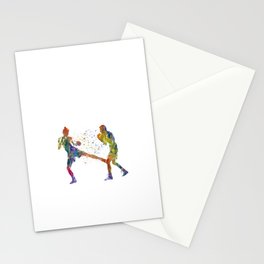 muay thai karate in watercolor Stationery Card