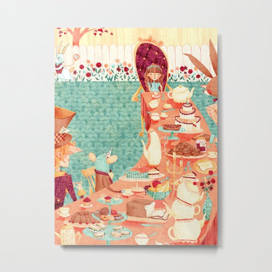 Alice's Tea Party Metal Print