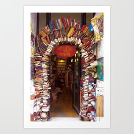 Books Store Front Doorway of Books and Novels Art Print