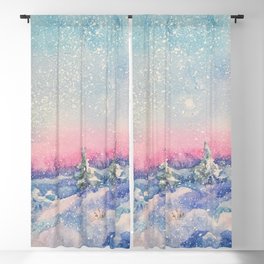 Snowy Sunset in the Winter Forest Blackout Curtain