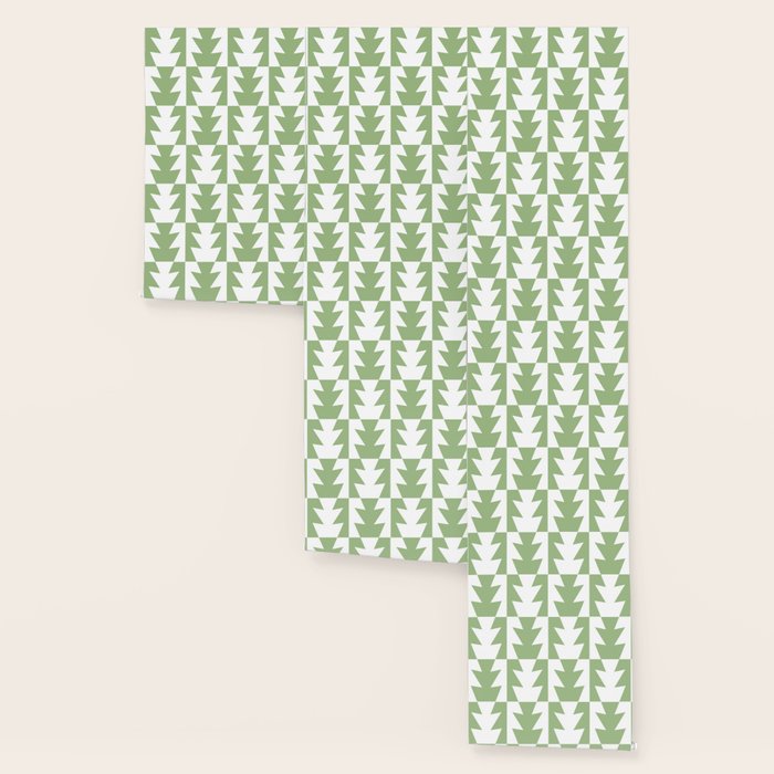 Art Deco Jagged Edge Pattern Sage Green Wallpaper by ...