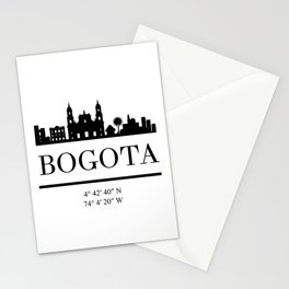 BOGOTA COLOMBIA BLACK SILHOUETTE SKYLINE ART Stationery Card