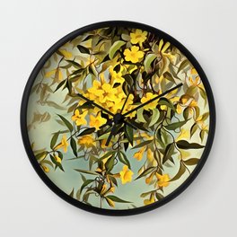 Southern Wildflower Carolina Jessamine Wall Clock