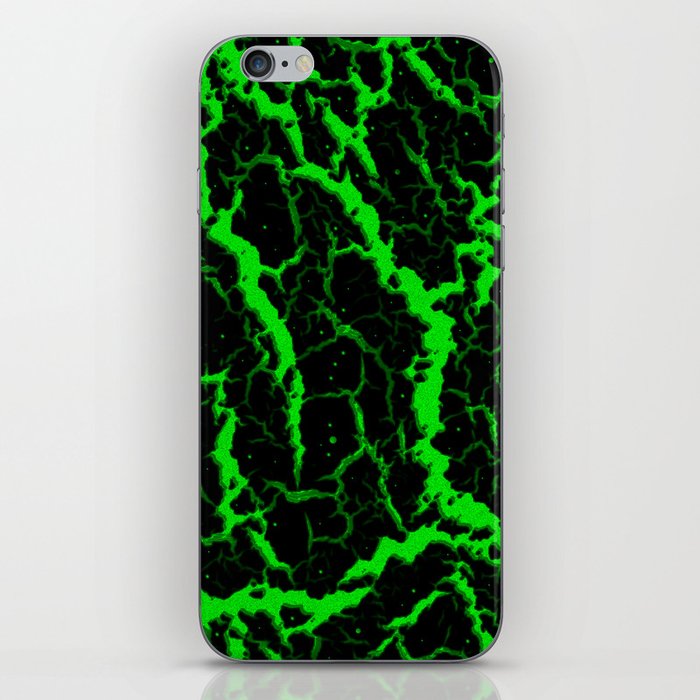 Cracked Space Lava - Green iPhone Skin