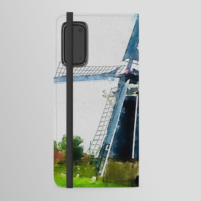 Watercolor Windmill 2 Digital Art Painting Android Wallet Case