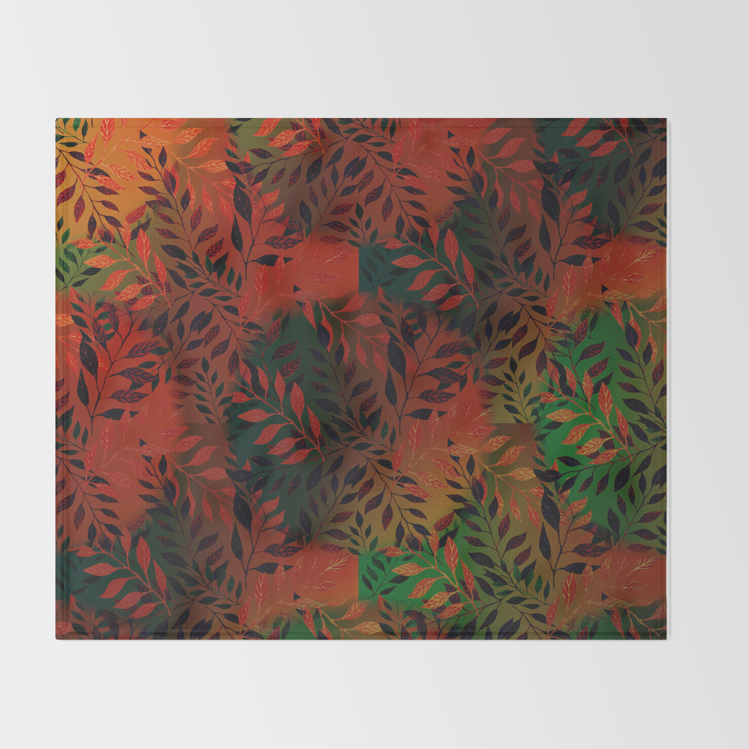 Abstract Leaf Arrangement African Colors Throw Blanket By