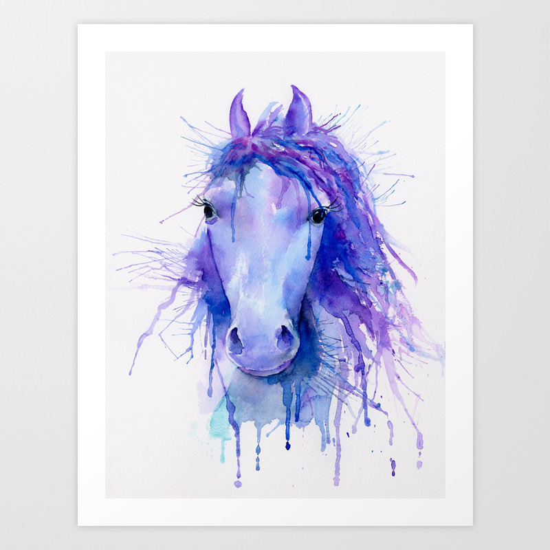Watercolor Abstract Horse Portrait Art Print By Chengjing Society6