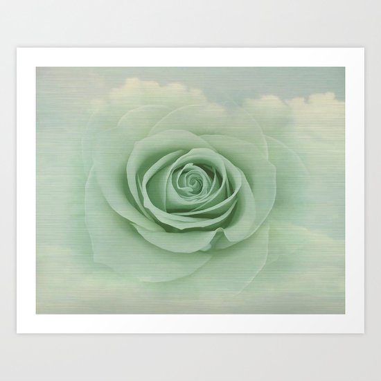 Dreamy Vintage Floating Rose Art Print