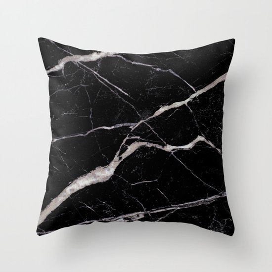 Black Marble Throw Pillow by Santo Sagese Society6