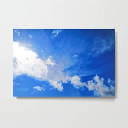 blue cloudy sky std Metal Print | White, Cloud, Light, Beautiful, Weather, Climate, Cloudy, Outdoor, Background, Color 