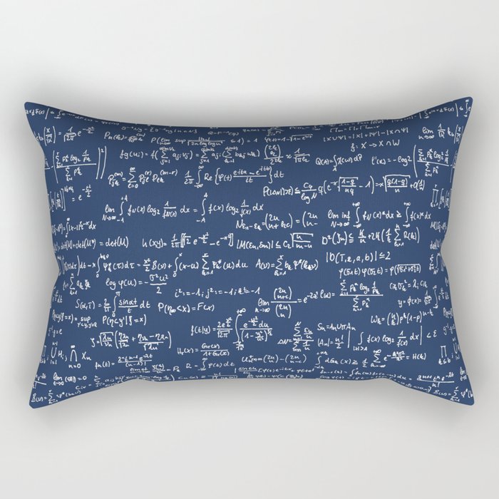 Math Equations // Navy Rectangular Pillow