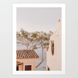 Mediterranean Coastal Village Summer Travel  Art Print