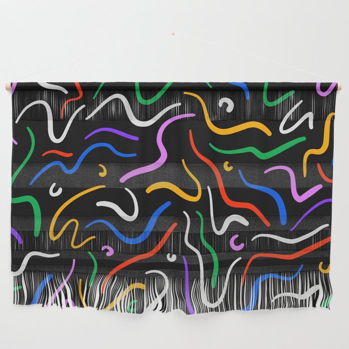 Colorful retro 90s memphis art pattern Wall Hanging