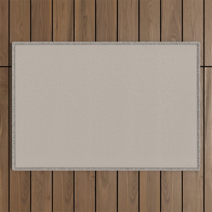 Mid Tone Grey Beige Single Solid Color / Hue Matches Sherwin Williams Amazing Gray SW 7044 Outdoor Rug