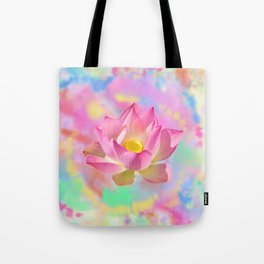 Lotus Flower Blossom with Watercolor Art Tote Bag