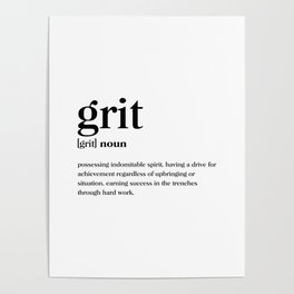 Grit Definition Poster