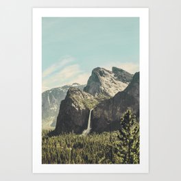 Yosemite Valley Waterfall Art Print