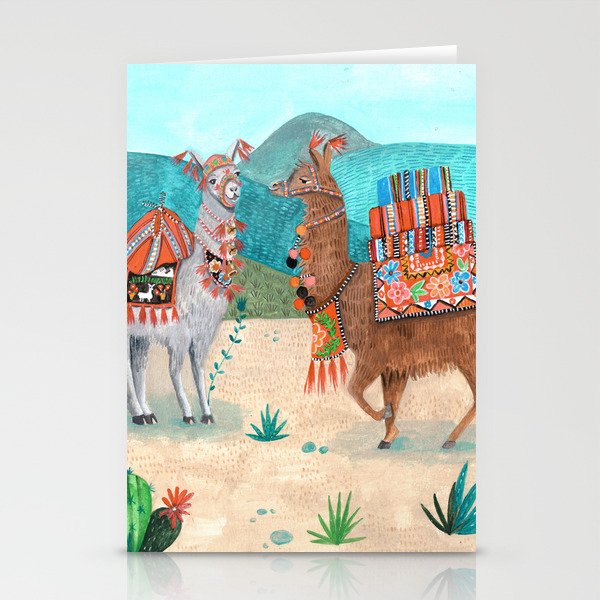 Cute llamas California sierra nevada desert Stationery Cards