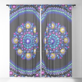 Colorful Mandala; Dot Painting Sheer Curtain