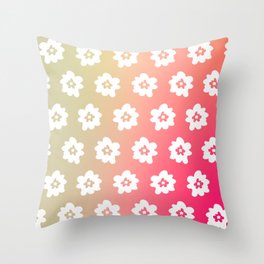 Gradient and whimsical line drawing blossom pattern 12 Throw Pillow