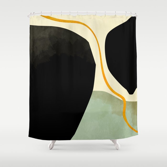 shapes organic mid century modern Shower Curtain