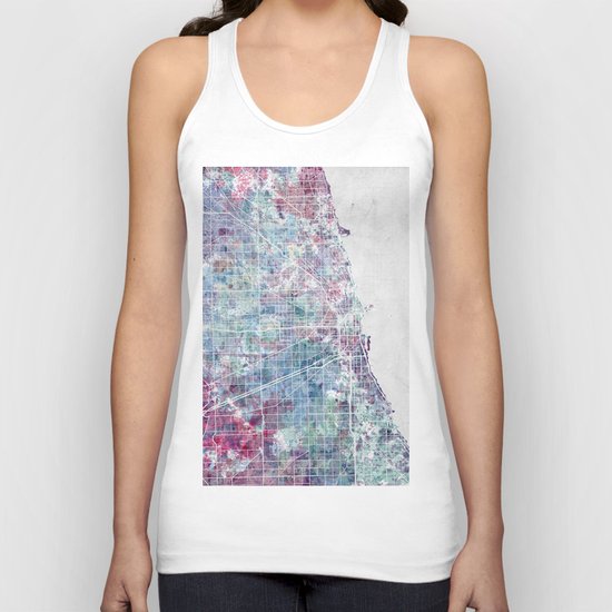 Chicago map Unisex Tank Top