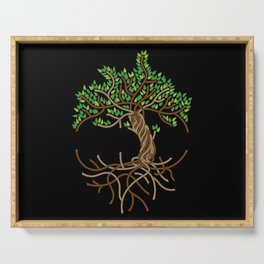 Rope Tree of Life. Rope Dojo 2017 black background Serving Tray