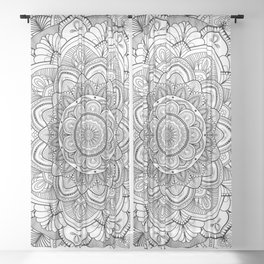mandala Black and white Sheer Curtain