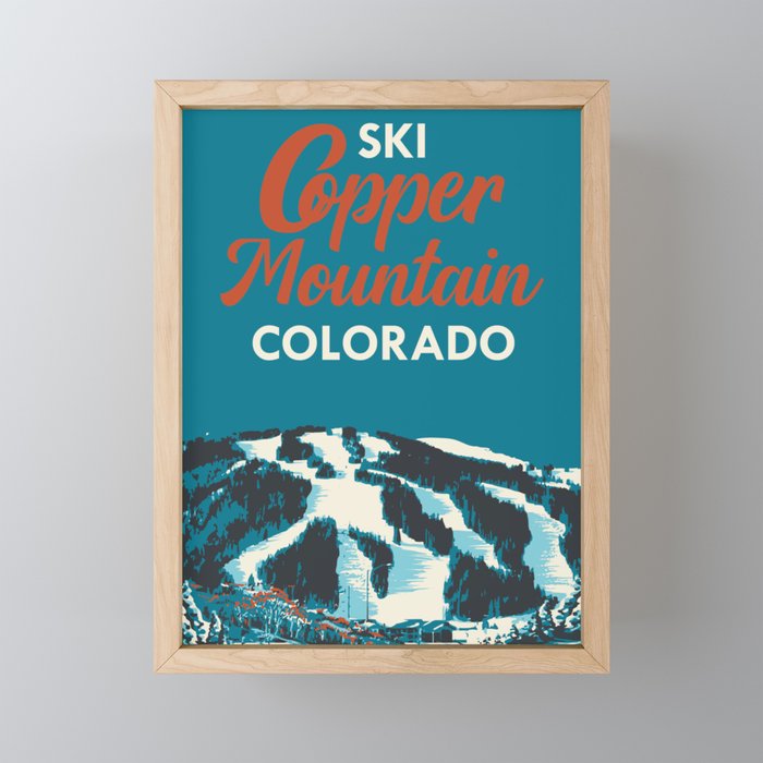 Ski Copper Mountain Vintage Poster Framed Mini Art Print