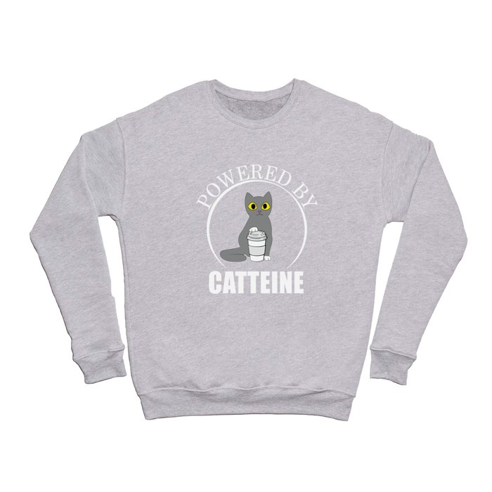 Powered by Catteine Cat Crewneck Sweatshirt