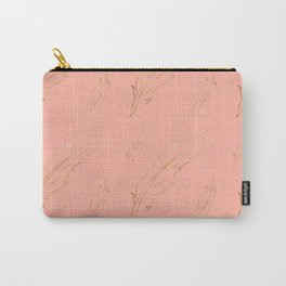 Gold Feather w/ Pink Background Pattern Carry-All Pouch