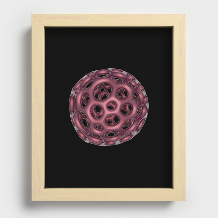 Abstract Organic Ball - Maroon Recessed Framed Print