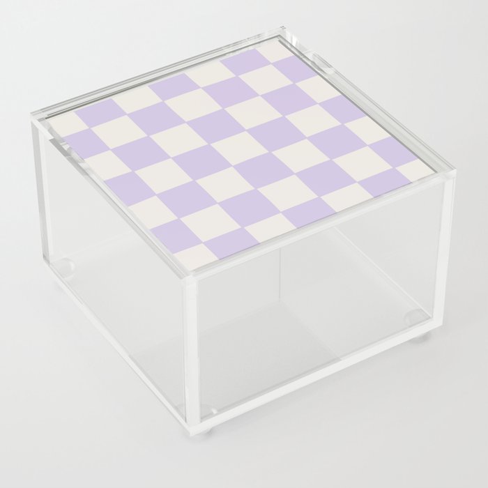 Check Pattern Soft Lilac Acrylic Box