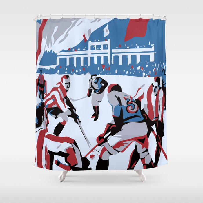 Retro Ice Hockey Shower Curtain By Aap Society6 Retro Ice Hockey Shower Curtain By, Hockey Shower Curtain