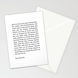 Here's to the crazy ones - Rob Siltanen - Typewriter Quote Print 1 Stationery Card